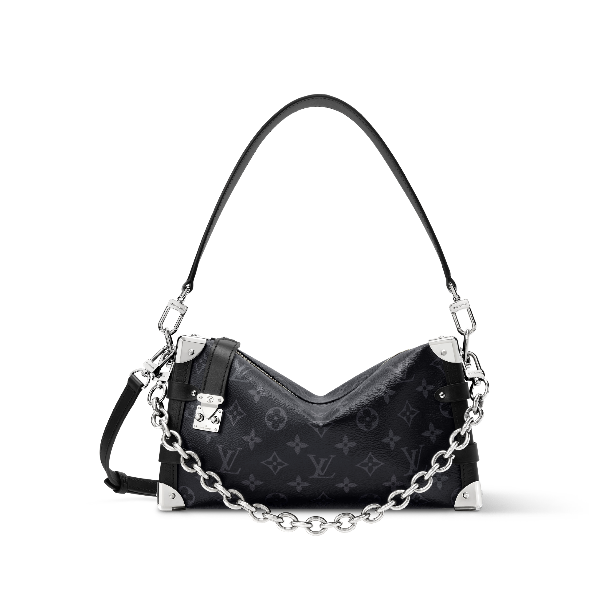 定価15万超 Lv Buckle Technical Trackpan Side Trunk MM East West Monogram Eclipse - Women Bags | LOUIS VUITTON